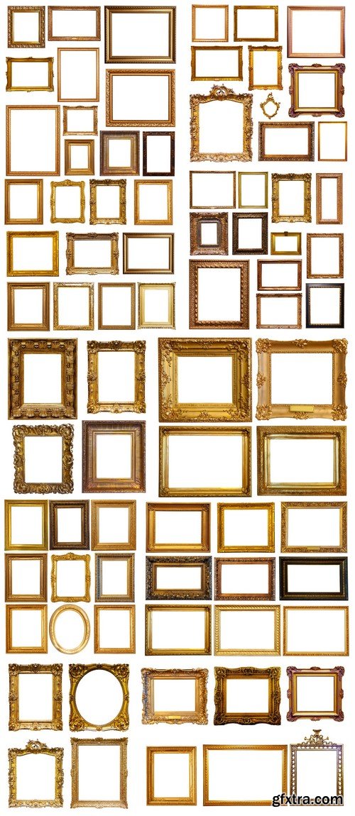 Set of gold picture frames 10X JPEG
