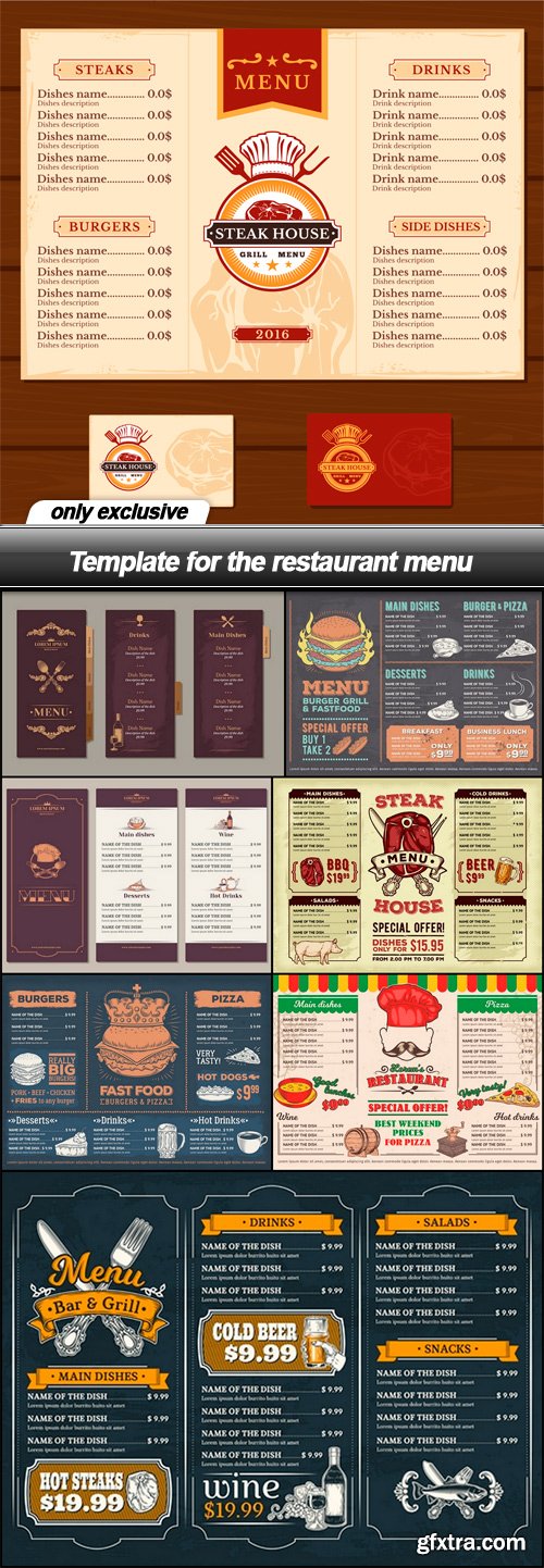 Template for the restaurant menu - 8 EPS