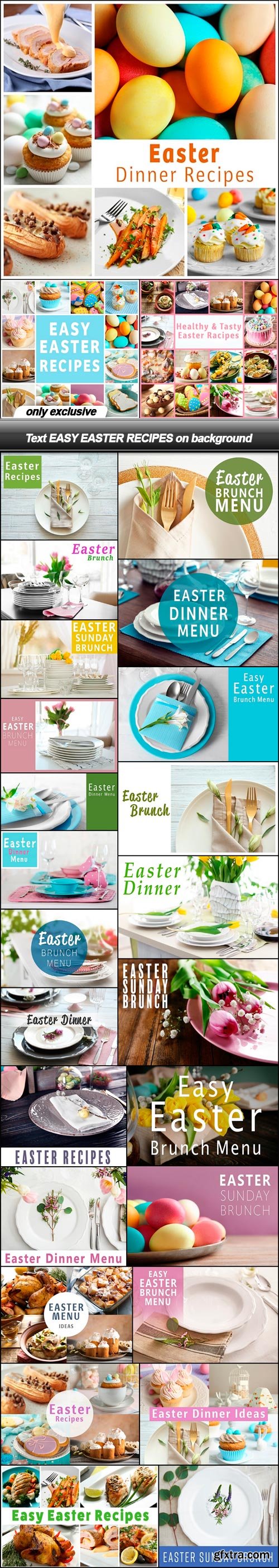 Text EASY EASTER RECIPES on background - 27 UHQ JPEG