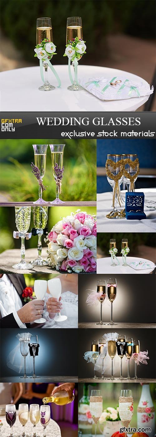 Wedding glasses, 10 x UHQ JPEG