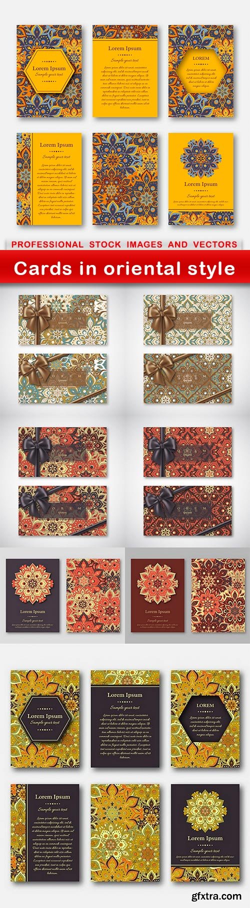 Cards in oriental style - 8 EPS