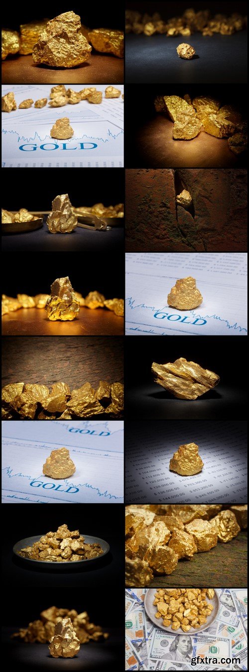 Closeup of big gold nugget 16X JPEG