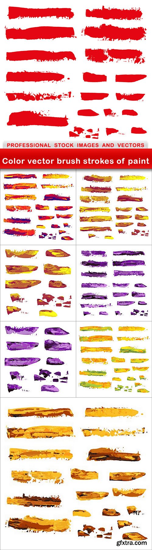 Color vector brush strokes of paint - 8 EPS