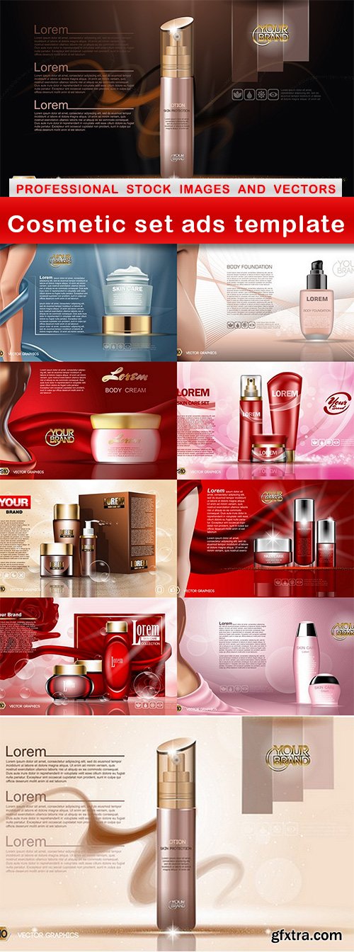 Cosmetic set ads template - 10 EPS