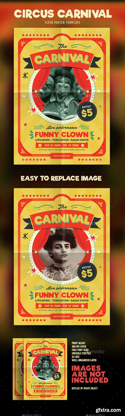 GR - Retro Circus Carnival Flyer 15075900