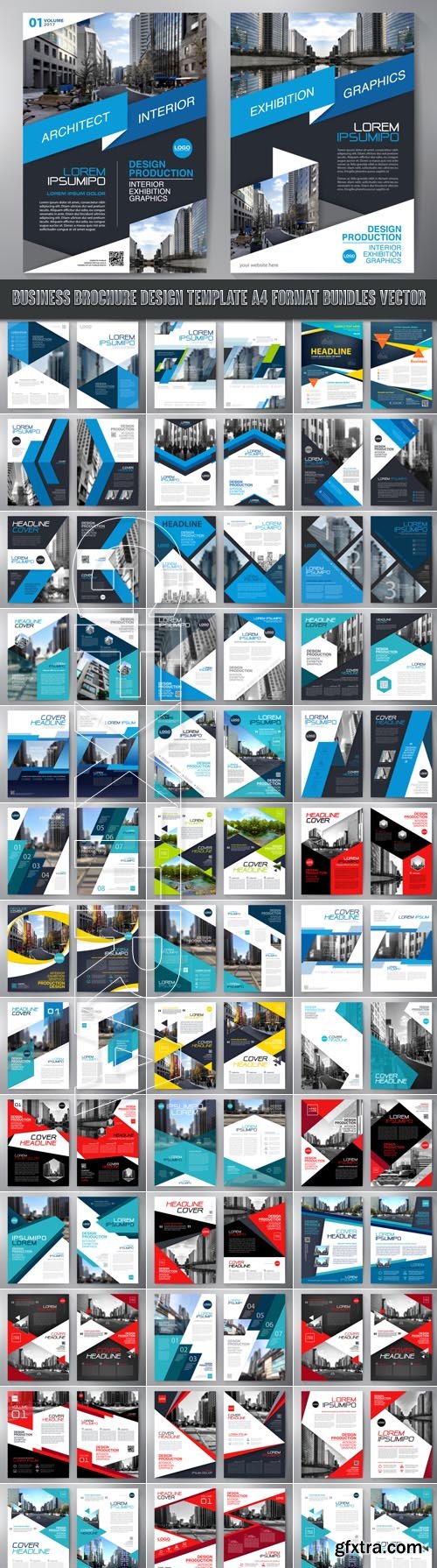 Business Brochure Design Template A4 format Bundles vector