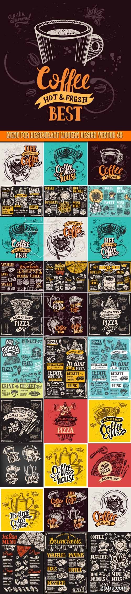 Menu for restaurant modern design vector 48