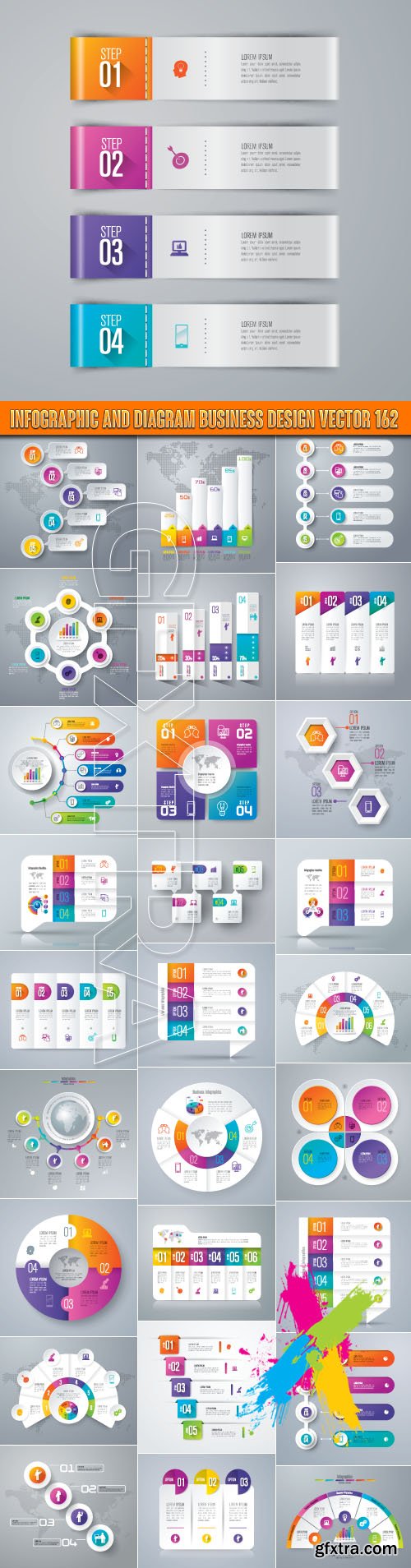 Infographic and diagram business design vector 162