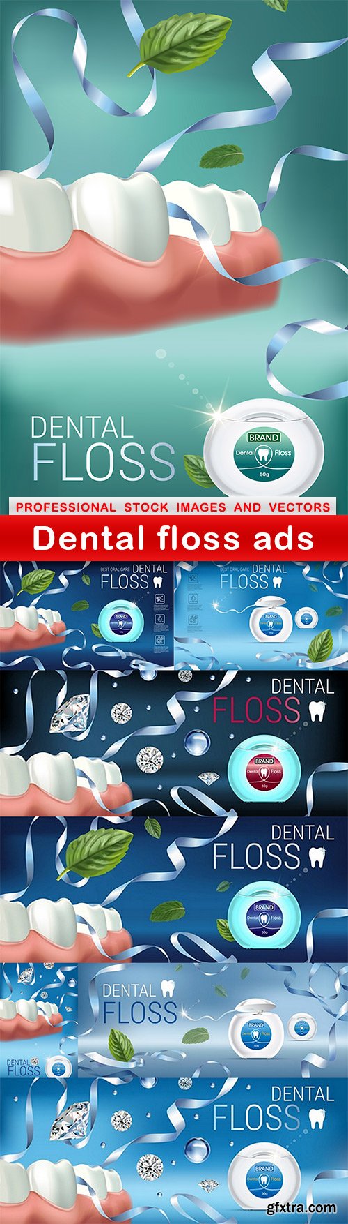 Dental floss ads - 8 EPS