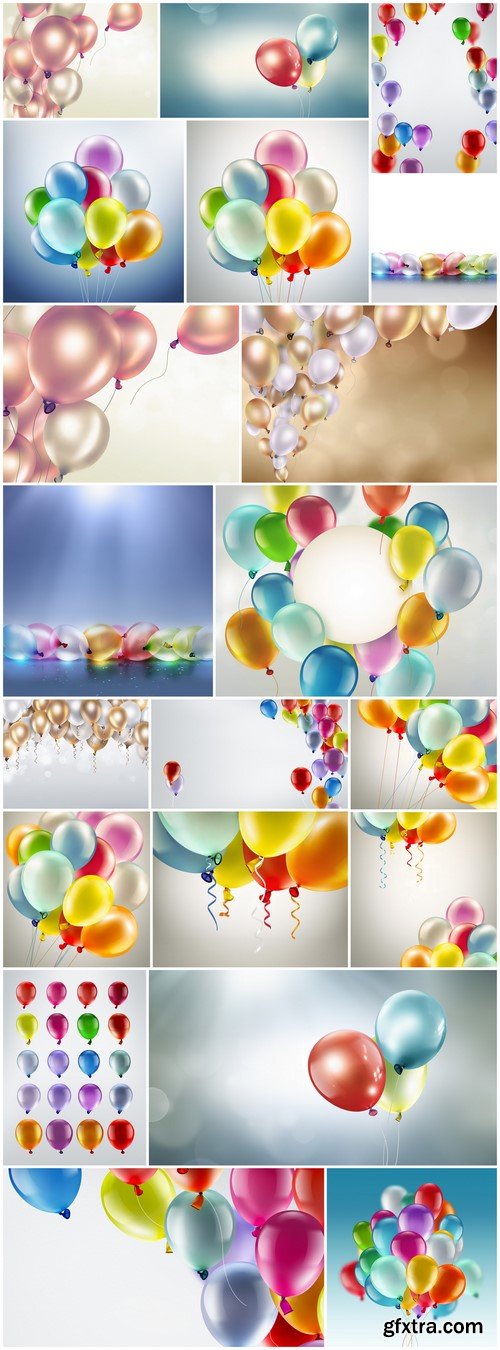 Bright colored balloons 20X JPEG