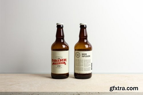 Beer Bottle Mock-up Real Photo Scene