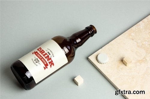 Beer Bottle Mock-up Real Photo Scene