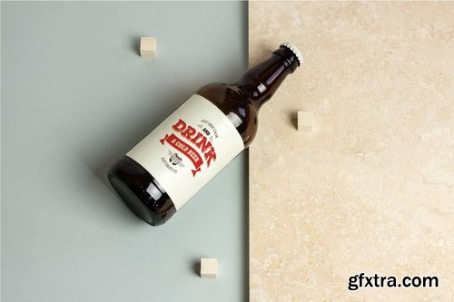 Beer Bottle Mock-up Real Photo Scene