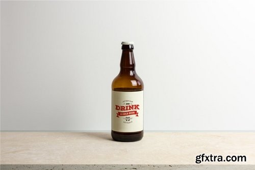 Beer Bottle Mock-up Real Photo Scene