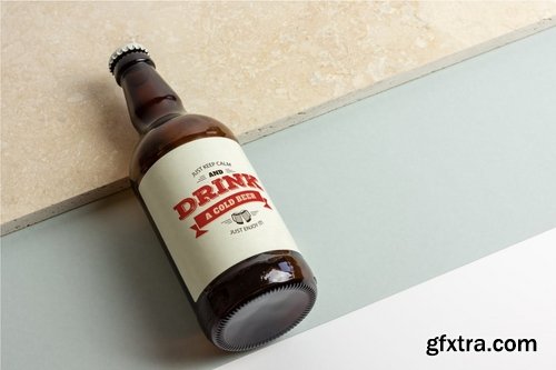 Beer Bottle Mock-up Real Photo Scene