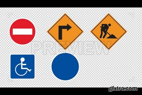 14 Traffic Signs Animated Stock Motion Graphics