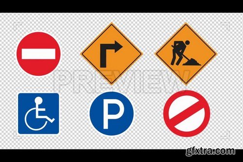 14 Traffic Signs Animated Stock Motion Graphics