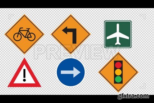 14 Traffic Signs Animated Stock Motion Graphics