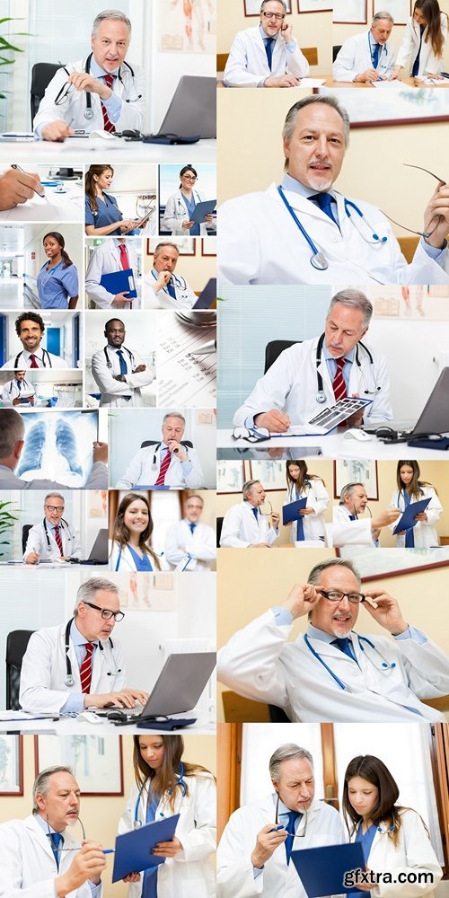 Portrait of a mature doctor using his laptop computer 3