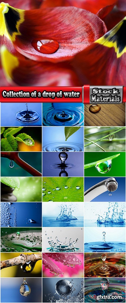 Collection of a drop of water flower 3d illustration of a planet nature liquid 25 HQ Jpeg