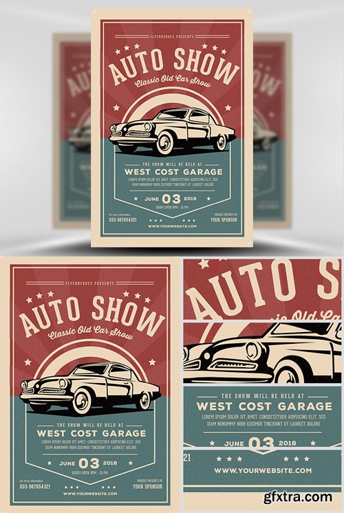 Old Classic Car Show Flyer Template » GFxtra