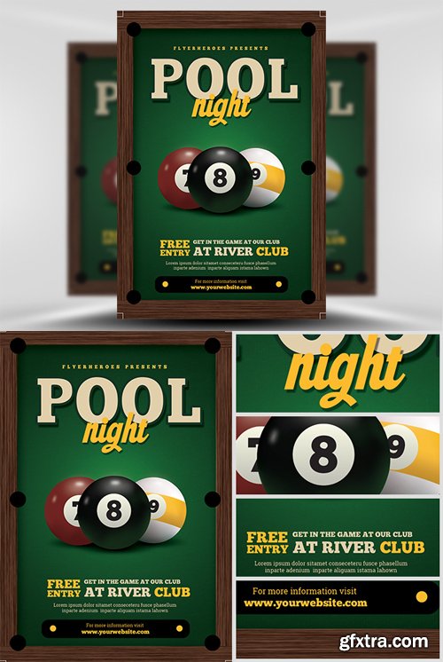 Pool Night Flyer Template