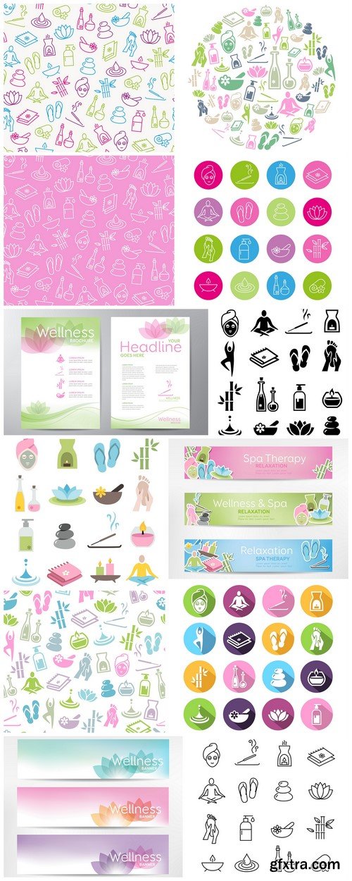 Wellness and Relax Icons 12X EPS