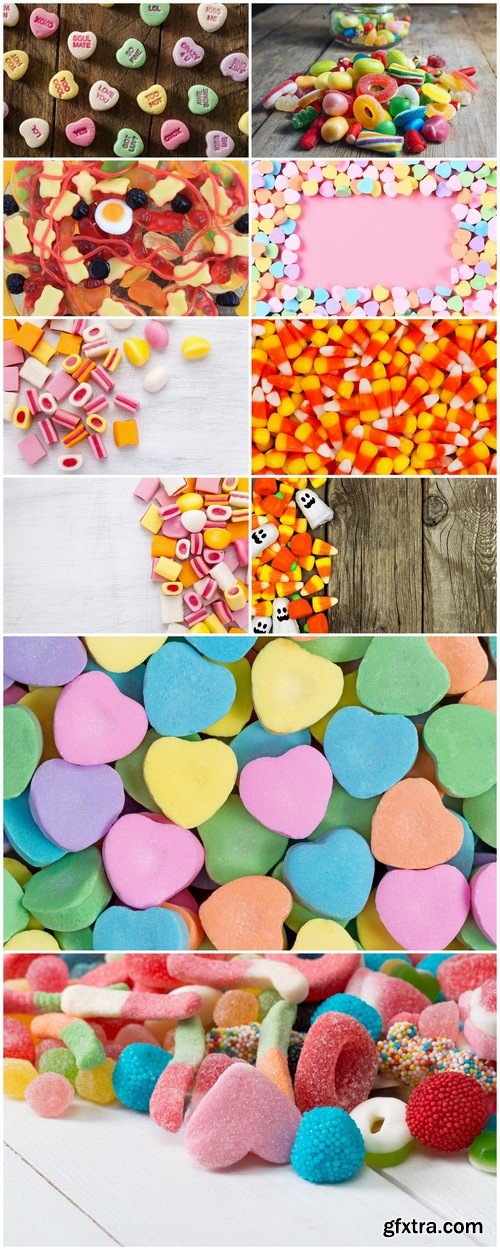 Colorful Candy Hearts 10X JPEG