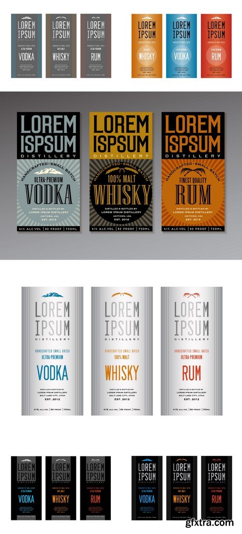 Liquor labels 6X EPS