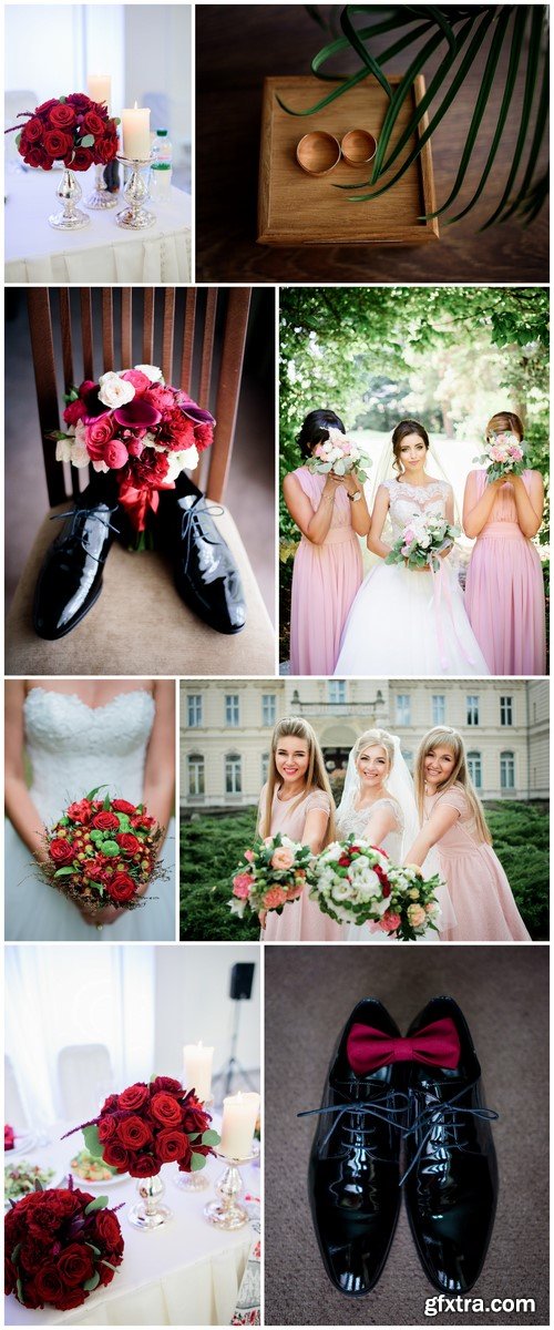 Bridesmaids in pink dresses 8X JPEG