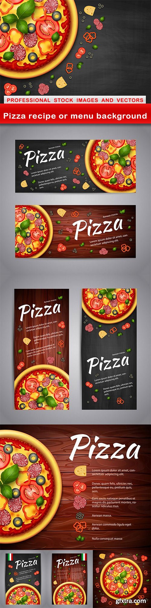 Pizza recipe or menu background - 7 EPS