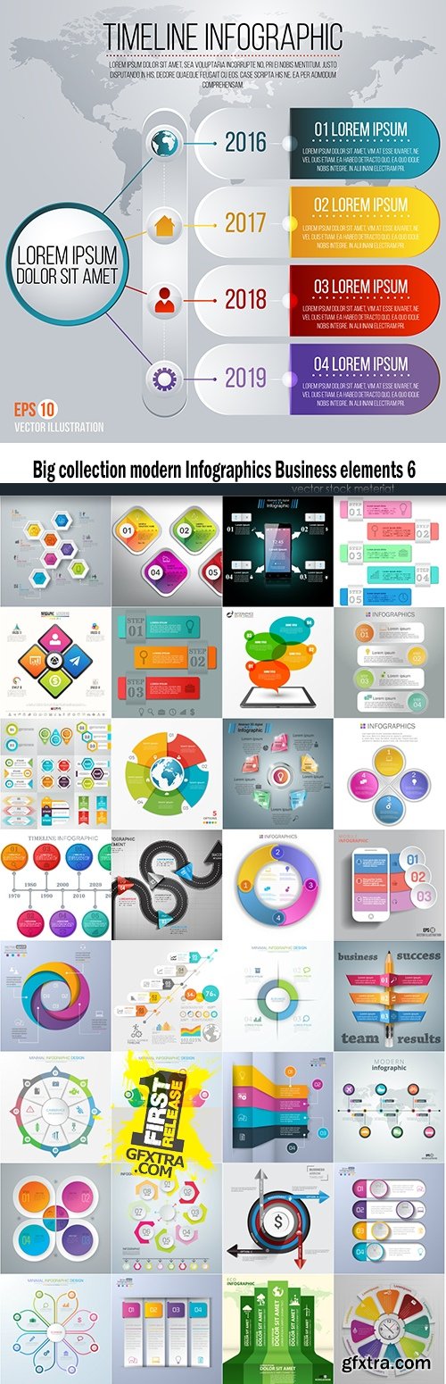 Big collection modern Infographics Business elements 6