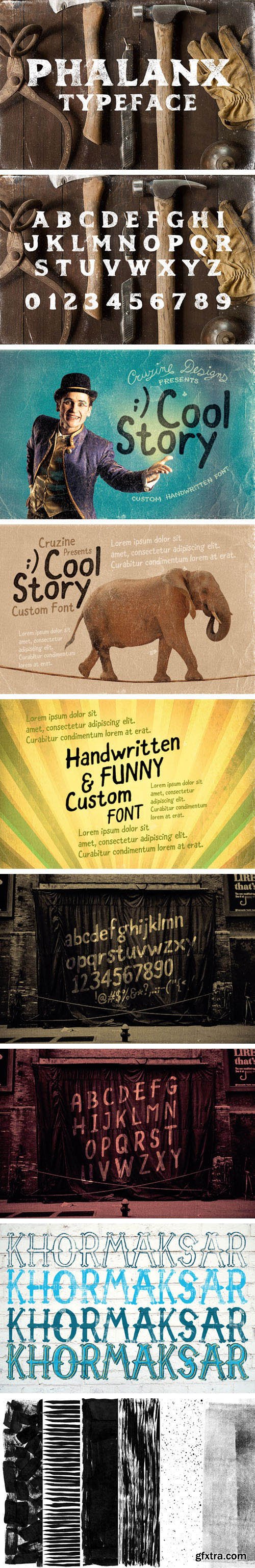 Unique Handwritten Custom Fonts + Textures