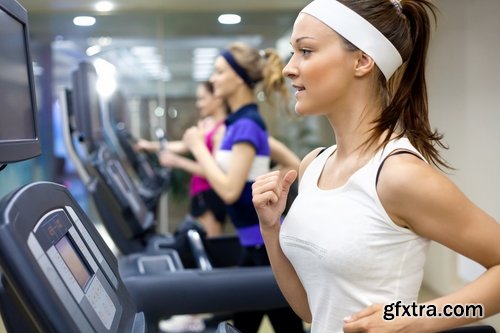 Collection treadmill gym training fitness sports athlete man woman 25 HQ Jpeg