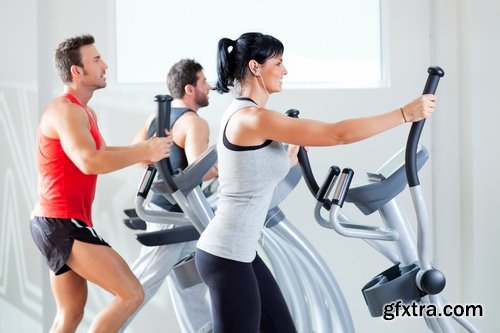 Collection treadmill gym training fitness sports athlete man woman 25 HQ Jpeg