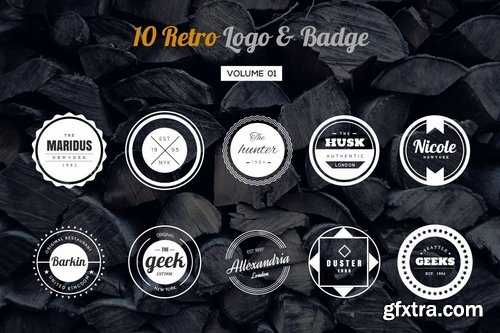 10 Retro Logo &amp; Badge Volume 1