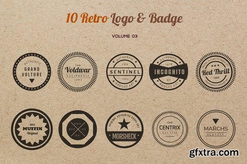 10 Retro Logo &amp; Badge Volume 3