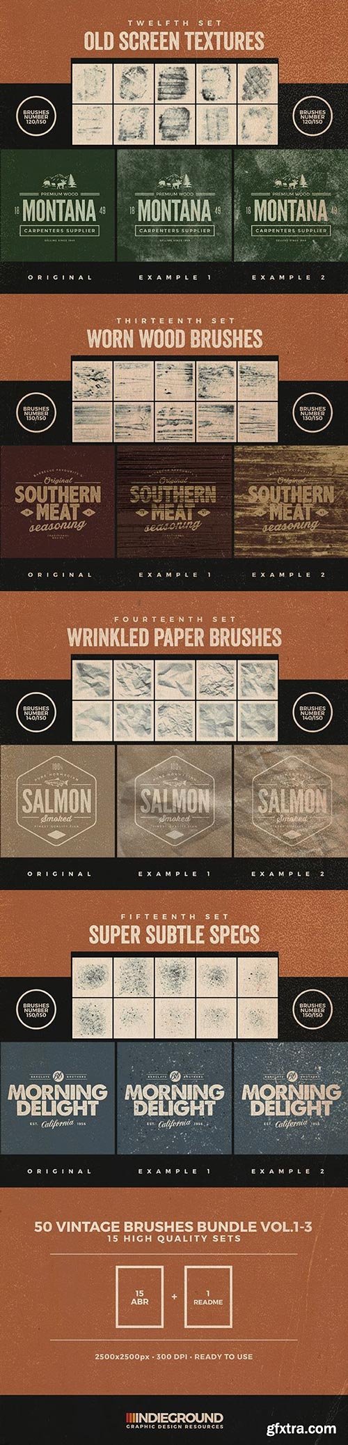 GraphicRiver - 150 Vintage Brushes Bundle - 19639124