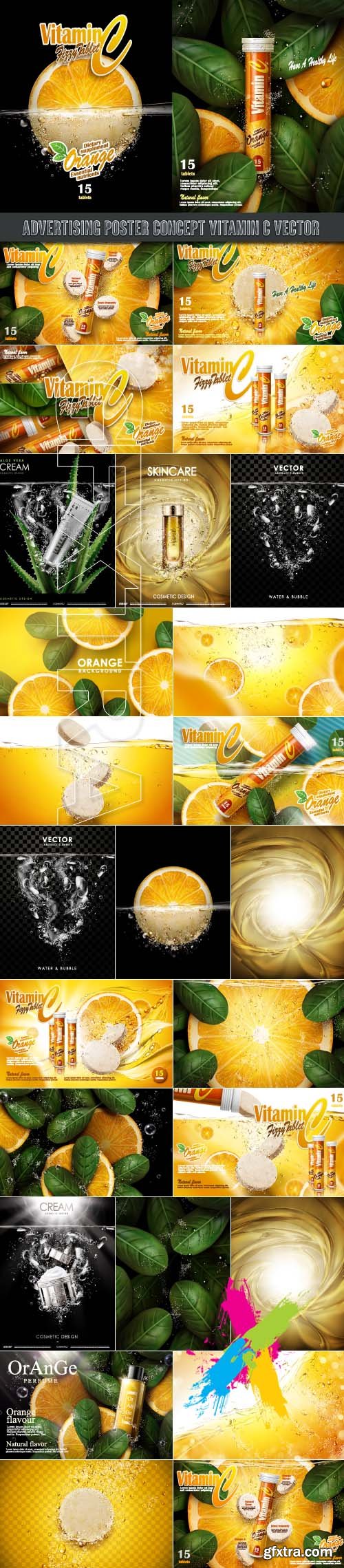 Advertising Poster Concept Vitamin C vector