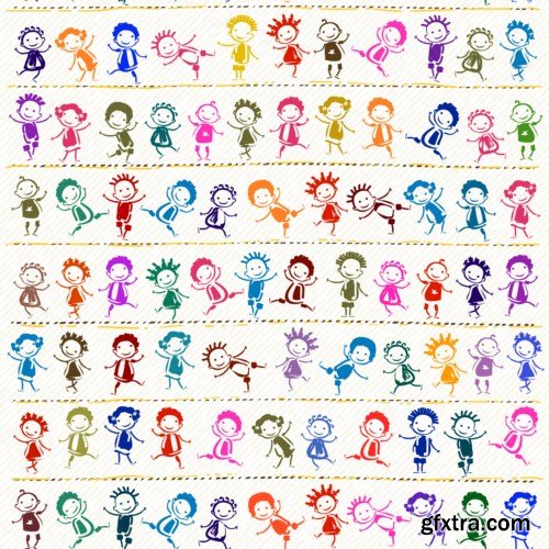 colorful happy children 8X EPS