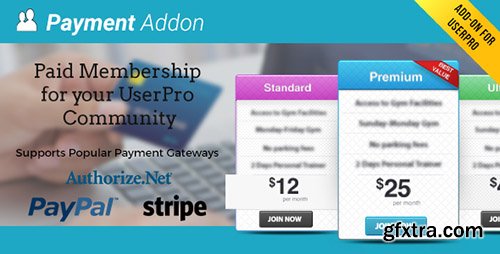 CodeCanyon - Payment Addon for UserPro v3.0 - 9653341