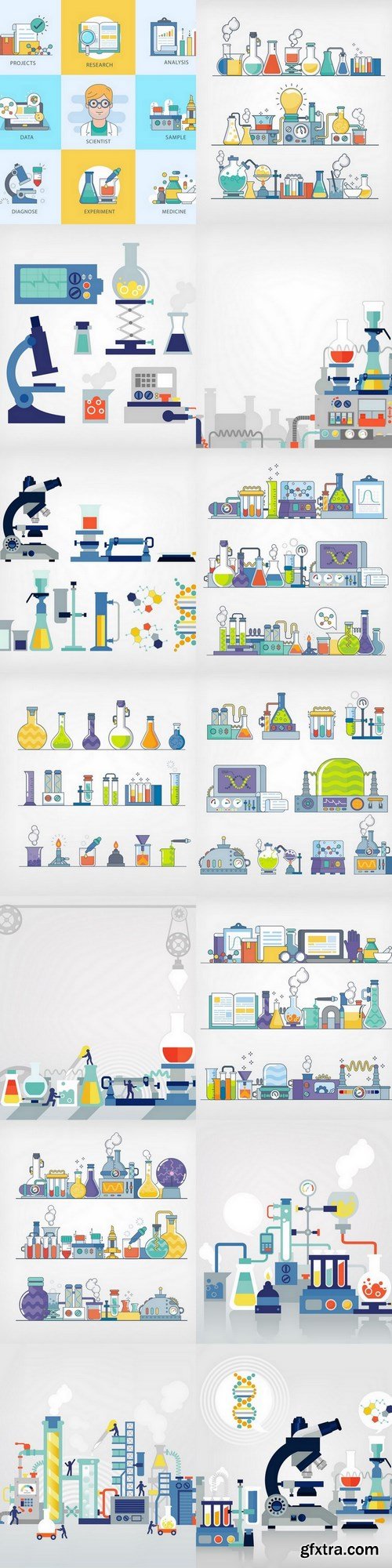 Scientisticons - 14 EPS Vector Stock