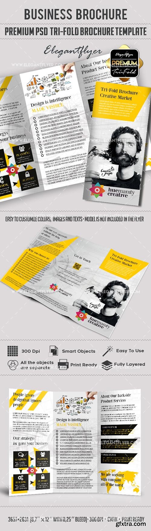 Business – Premium Tri-Fold PSD Brochure Template