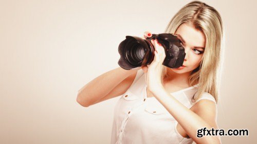 Photographer girl shooting images 10x JPEG