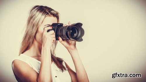 Photographer girl shooting images 10x JPEG