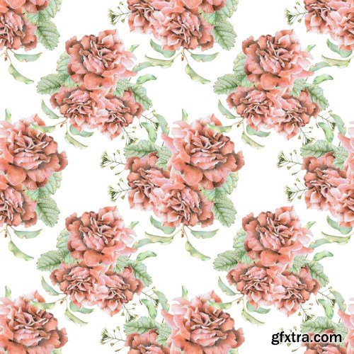 Seamless pattern with beautiful spring flowers 10X JPEG