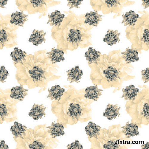 Seamless pattern with beautiful spring flowers 10X JPEG