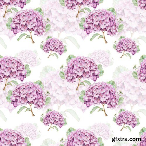 Seamless pattern with beautiful spring flowers 10X JPEG