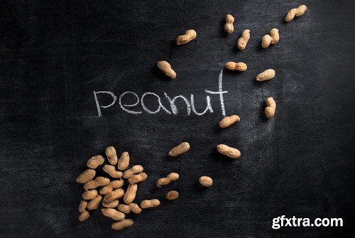 Nuts on black background - 6 UHQ JPEG