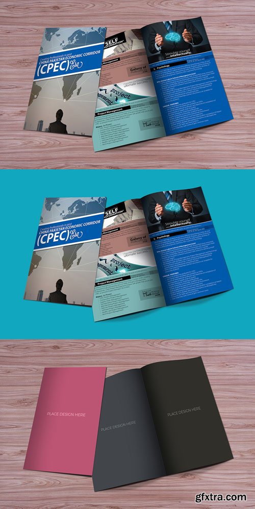 Bi-Fold Brochure Mockup PSD For Graphic Designers